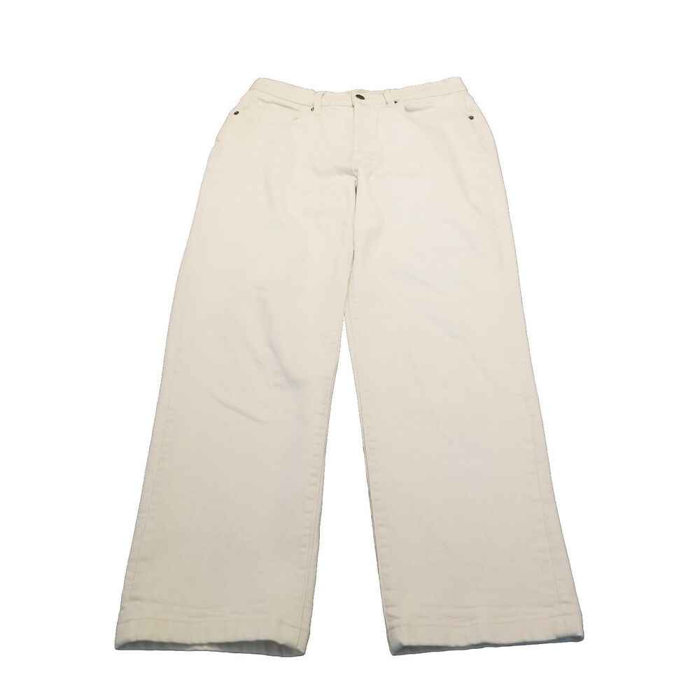 Oliver Logan Mulberry Straight Jeans Women's Size 29 Ivory Button Fly (29x26.5)